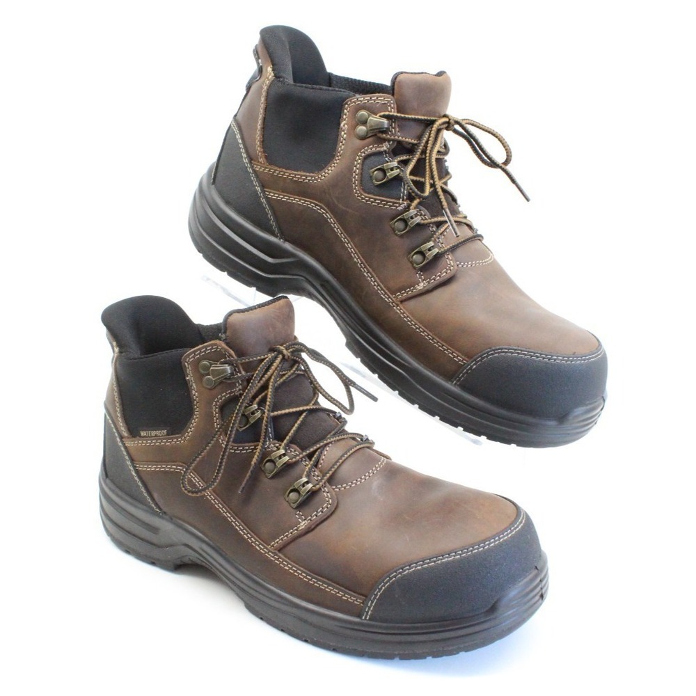Orthofeet Men's 10 US Hands Free Safety Composite Toe Brown Work Boots 40802-D